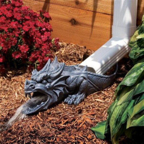 Sculptural Dragon Rainspout Downspout Statue Gargoyle Sculptures